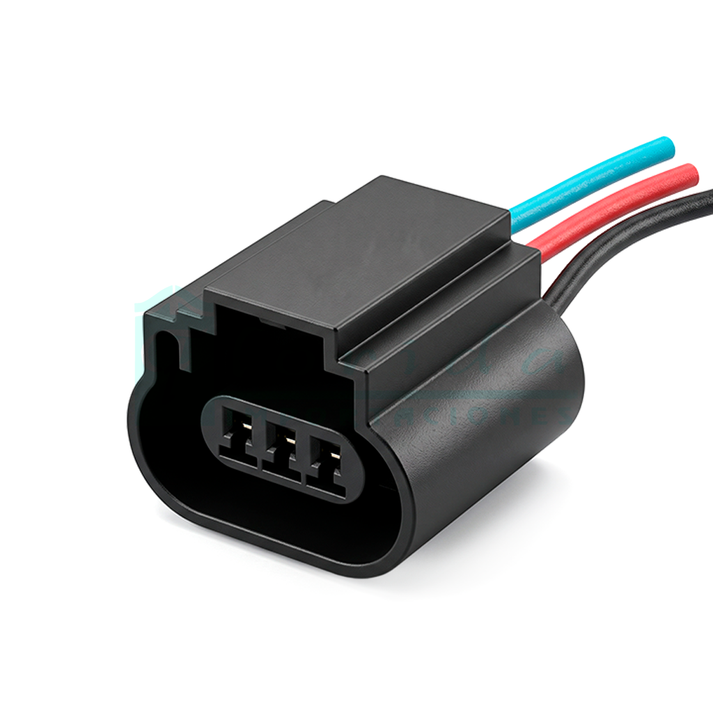1131.CONECTOR (PACHA) BOBINA GOL GOLF BOMBILLO HID (3 PINES)(HEMBRA) NEGRO (CON T 094)