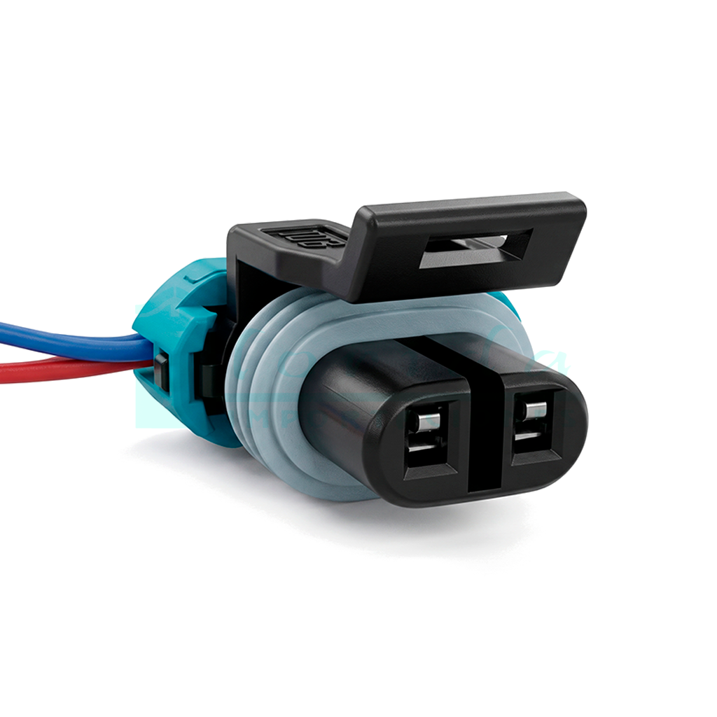 967.CONECTOR (PACHA) PERA REVERSA RAICER CIELO LANOS AVEO OPTRA LUZ MEDIA CORSA (2 PINES)(AZUL)